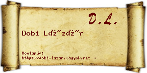Dobi Lázár névjegykártya